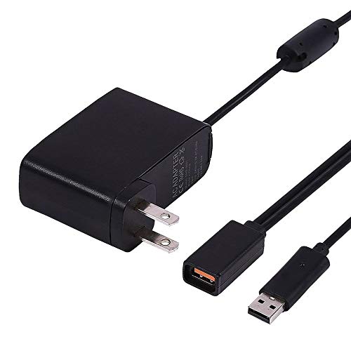 QiKun-Home Cable Adaptador de Fuente de alimentación de CA USB para Xbox 360 XBOX360 Kinect Sensor El Mejor reemplazo para el Adaptador de alimentación de CA Original Negro