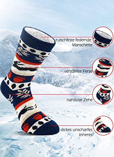 QINCAO Calcetines Térmicos Invierno Mujer 2 Pares de Navidad Calcetines Calor Suave Cómodo Largos (Talla Universal)