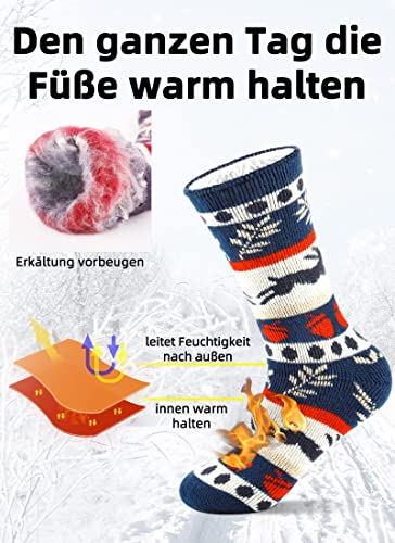 QINCAO Calcetines Térmicos Invierno Mujer 2 Pares de Navidad Calcetines Calor Suave Cómodo Largos (Talla Universal)