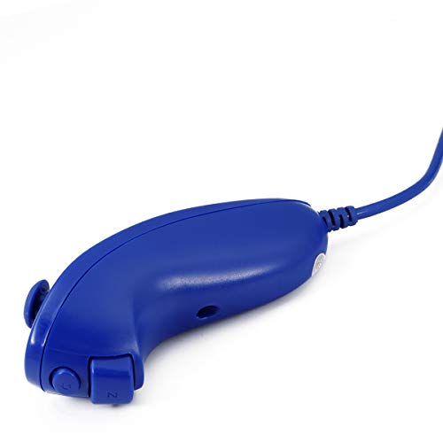 QUMOX Mando a Distancia y Joystick Azul Nunchuck Compatible con Wii