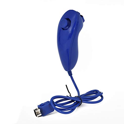 QUMOX Mando a Distancia y Joystick Azul Nunchuck Compatible con Wii