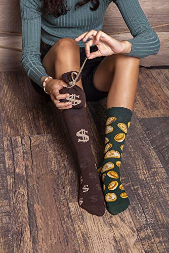 Rainbow Socks - Hombre Mujer Divertidos Calcetines Bolsas Con Dinero - 1 Par - Talla 36-40