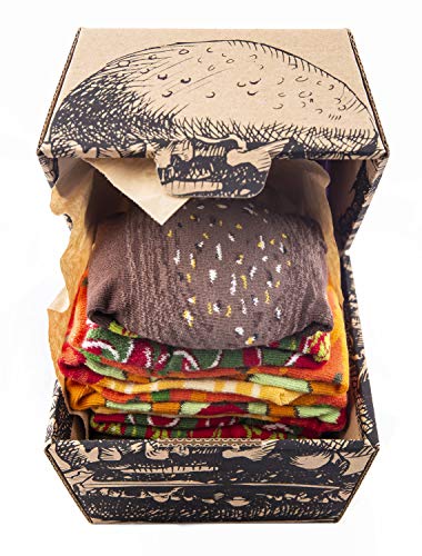 Rainbow Socks - Hombre Mujer Divertidos Calcetines de Hamburguesa Vegana - 2 Pares - Talla 41-46