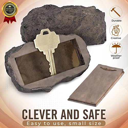 Ram-Pro Hide-a-Spare-Key falsa roca – se ve y se siente como piedra real – Seguro para jardín o patio al aire libre, geocaching