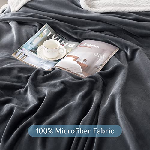 RATEL Mantas para Sofa Gris 150×200cm, Mantas para Cama Mejorada 460GSM, Manta de Microfibra 100% Supersuave - Fácil De Cuidar- Ligera, Cálida, Cómoda Y Duradera