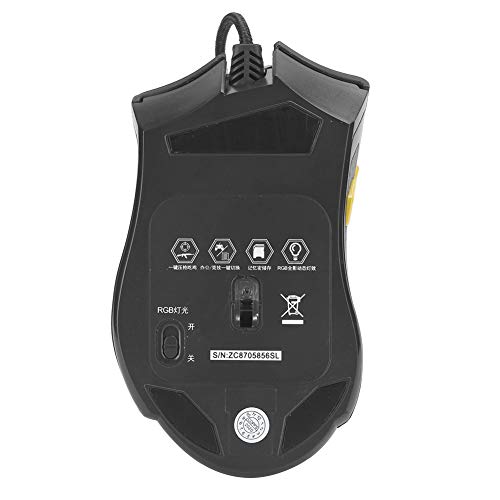 Ratón con Cable para PC, RGB Light PC Gaming Office Mouse Ergonómico Desktop Laptop Mouse Ratones Profesionales para Juegos FPS/RTS/MMORPG