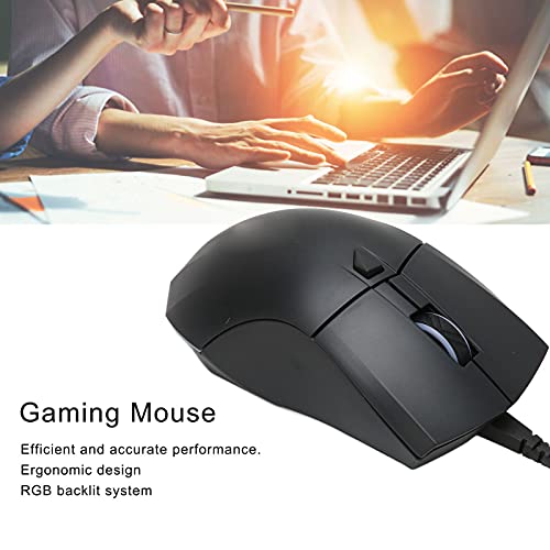 Ratón para Juegos con Cable, Ratones Ergonómicos para Juegos con Retroiluminación RGB, Microinches TTC, Motor de Deportes Electrónicos, Mouse para Juegos para Jugadores de PC, Plug and Play