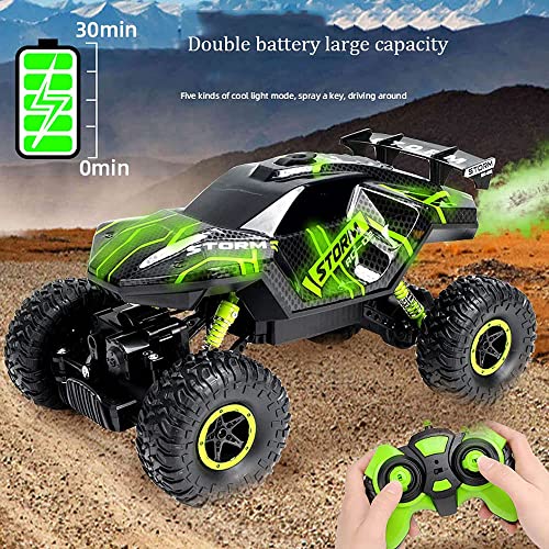 RC Cars Off-Road Remote Control Truck 2.4GHZ 5 Kinds of Light One-Key Spray 4WD Bigfoot Tires Radio Remote Control Vehicle Model Cars for Kids Teens Adults Gift