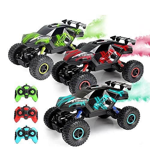 RC Cars Off-Road Remote Control Truck 2.4GHZ 5 Kinds of Light One-Key Spray 4WD Bigfoot Tires Radio Remote Control Vehicle Model Cars for Kids Teens Adults Gift
