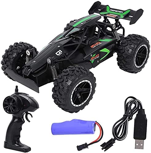 RC Remote Control Motor Race Car 1:18 Scale 2.4Ghz High Speed RC Car wo-Wheel Drive Electric Remote Control Car for All Adults Green+Black (Size : 1 Battery) (3batterys)