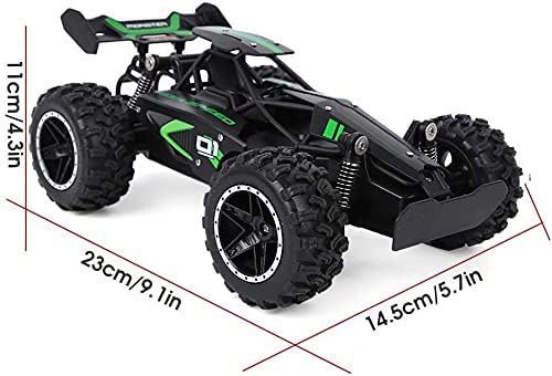 RC Remote Control Motor Race Car 1:18 Scale 2.4Ghz High Speed RC Car wo-Wheel Drive Electric Remote Control Car for All Adults Green+Black (Size : 1 Battery) (3batterys)