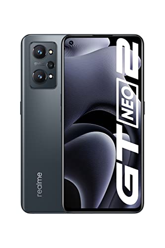 realme GT Neo 2 Smartphone Libre, Procesador Qualcomm Snapdragon 870 5G, Pantalla AMOLED E4 de 120 Hz, Carga SuperDart de 65W, Cámara triple de IA de 64 MP, Dual Sim, NFC, 12GB+256GB, Neo Black