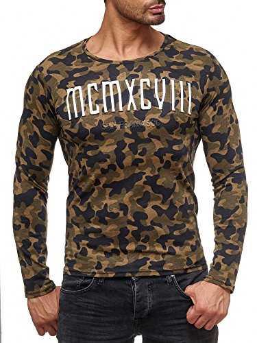 Red Bridge Camiseta de Manga Larga Camuflaje Motivo Algodon Sudadera para Hombre