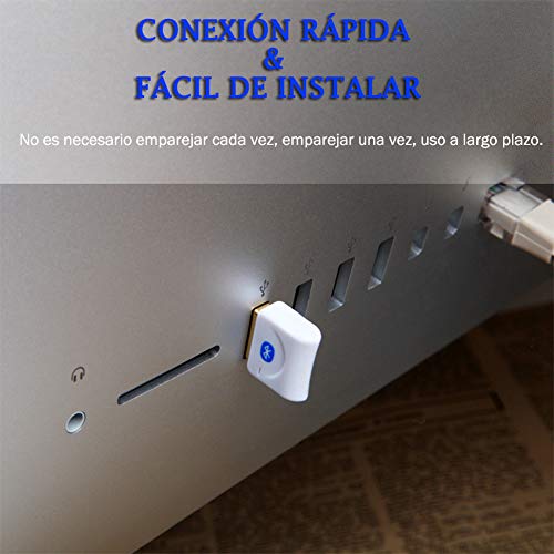REDGO Mini Adaptador USB Bluetooth 4.0 para PC, Dongle Bluetooth Transmisor y Receptor de Inalámbricos Ratones, Teclado, Casco, Ordenador Compatible con Windows10 Win8 7 XP Xbox One PS4