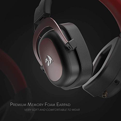 Redragon H510 Zeus 2 - Auriculares Headset cómodos para Gaming - Audio de Alta Definición + Potentes Bajos - Cascos con Micrófono para PC, Móvil, PS4 - Sonido 7.1 + Software descargable