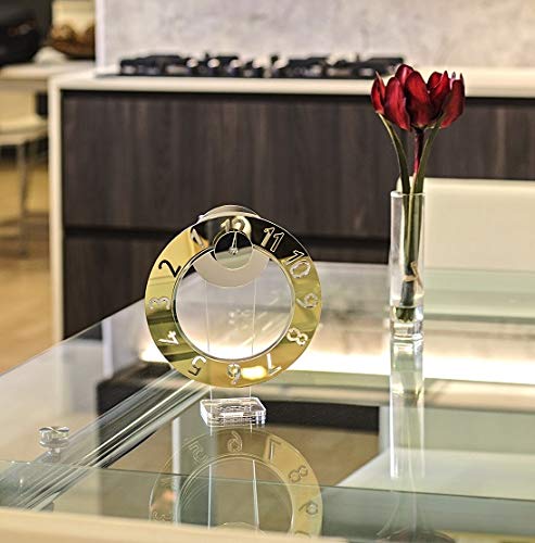 Reloj de mesa de edición limitada Wow Clock for Table in Love Idea regalo original San Valentín Cumpleaños boda aniversario Made in Italy Color a elegir (Golden Class - Oro)