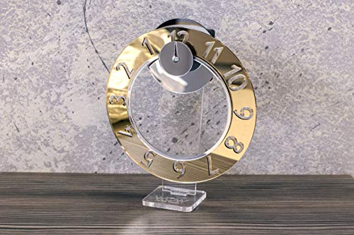 Reloj de mesa de edición limitada Wow Clock for Table in Love Idea regalo original San Valentín Cumpleaños boda aniversario Made in Italy Color a elegir (Golden Class - Oro)