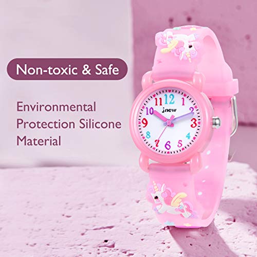 Relojes Analógicos para Niños Deportes para Niños Reloj de Juguete de Dibujos Animados Lindo a Prueba de Agua 3D, Enseñanza de Relojes de Pulsera Regalo para Niña