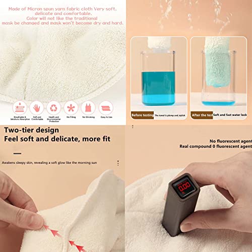 RENYINGS Coral Fleece Hot Compress Towel Reusable Face Towel Mask SPA Facial Towels Hot Cold Facial Steamer Towel Soft Thickened Moisturizing with Plastic Wrap (White)