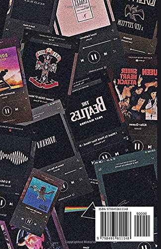 Retro Bands Spotify Planning/Studying/Journal/Diary/Composition Notebook 5.5x8 100/200 pages, Cute and Unique Gift for Students/Kids/Teenagers