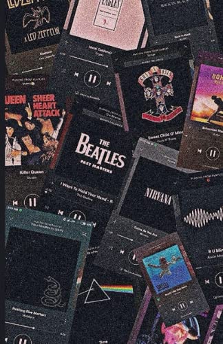 Retro Bands Spotify Planning/Studying/Journal/Diary/Composition Notebook 5.5x8 100/200 pages, Cute and Unique Gift for Students/Kids/Teenagers