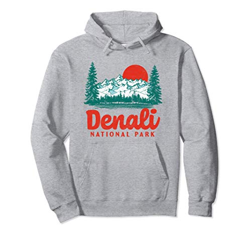 Retro Denali National Park Vintage 80s Vintage Mountain Sudadera con Capucha