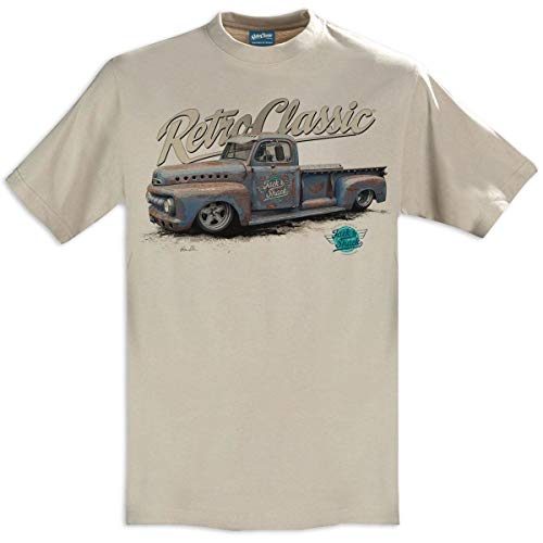 RetroClassic Jack's Shack 1952 Ford f100 Monster Pick-Up Truck - Camiseta para hombre, arena, XS