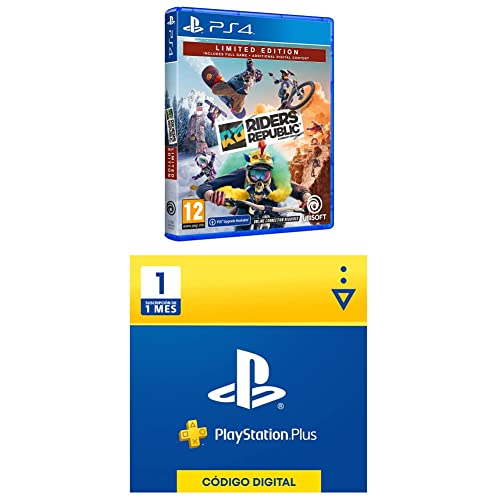 Riders Republic Limited Edition Amazon PS4 + Sony, PlayStation Plus - Suscripción 1 Mes | PS5/PS4/PS3 | Código de descarga PSN - Cuenta española