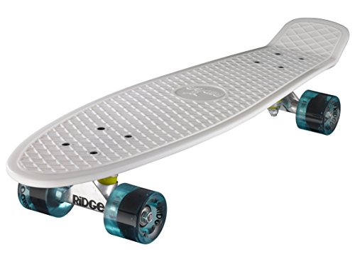 Ridge Origina 27" Nickel Cruiser Skateboard, Unisex-Youth, Blanco/Azul Claro, 69 cm