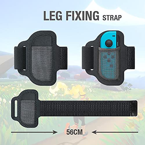 Ring-con grip and leg straps for Nintendo Switch games, 1 leg strap and 2 ring-cone grips Ring-cone rings (red and blue) for Nintendo Switch Fit adventure games