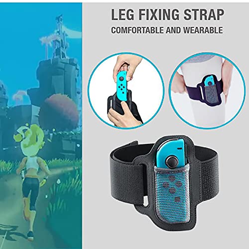 Ring-con grip and leg straps for Nintendo Switch games, 1 leg strap and 2 ring-cone grips Ring-cone rings (red and blue) for Nintendo Switch Fit adventure games