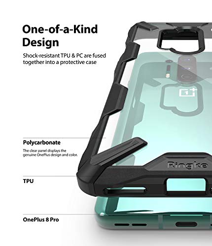 Ringke Fusion-X Diseñado para Funda OnePlus 8 Pro, Carcasa Protección Resistente Impactos TPU + PC Funda para OnePlus 8 Pro - Black