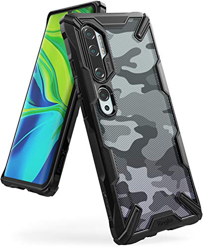 Ringke Fusion-X Diseñado para Funda Xiaomi Mi Note 10, Funda para Mi Note 10 Pro Protección Resistente Impactos TPU + PC Carcasa Mi Note 10 (6.47"), Carcasa para Mi Note 10 Pro (2019) - Camo Black