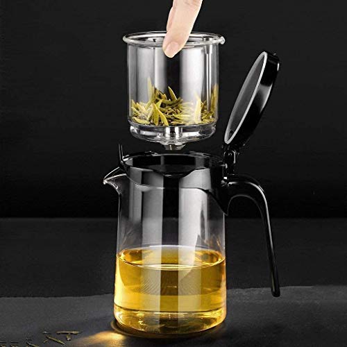 Riyyow Creatividad Tetera Simple Taza de Vidrio de Alto Grado Separación de té-Agua Tetera Artifact One-Key Filter Teacup para la Oficina en casa al Aire Libre (Size : 700ml)