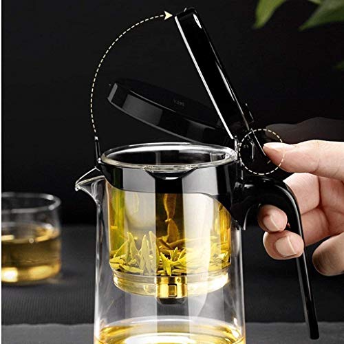 Riyyow Creatividad Tetera Simple Taza de Vidrio de Alto Grado Separación de té-Agua Tetera Artifact One-Key Filter Teacup para la Oficina en casa al Aire Libre (Size : 700ml)