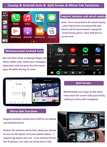 Road Top Android 11 Car Stereo 10.25 "6GB + 128GB Pantalla táctil para automóvil para Mercedes Benz C Class W204 2008 a 2010 con NTG4.0, Compatible con Carplay inalámbrico / con Cable y Android Auto