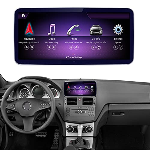 Road Top Android 11 Car Stereo 10.25 "6GB + 128GB Pantalla táctil para automóvil para Mercedes Benz C Class W204 2008 a 2010 con NTG4.0, Compatible con Carplay inalámbrico / con Cable y Android Auto