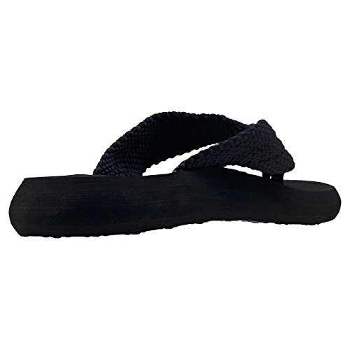 Rocket Dog Sundeck - sandalias de dedo de lona para mujer, Negro (BLACK AA0), 36
