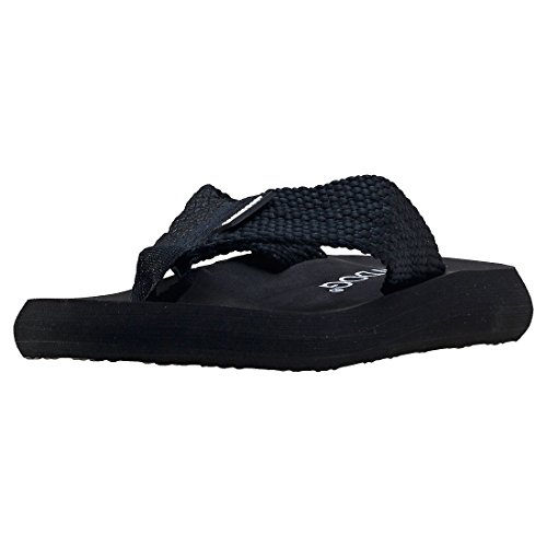 Rocket Dog Sundeck - sandalias de dedo de lona para mujer, Negro (BLACK AA0), 36