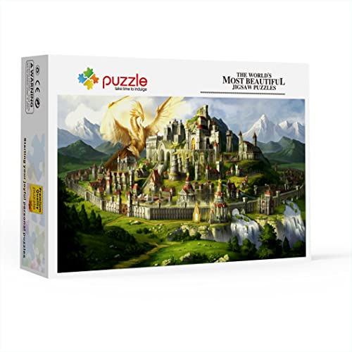 Rompecabezas Adultos 1000 Piezas Might and Magic Heroes VII 7, Haven Town Rompecabezas Clásico Juego De Alivio De Estrés para Niños Adultos Mejor Regalo 75x50cm(1000pcs)