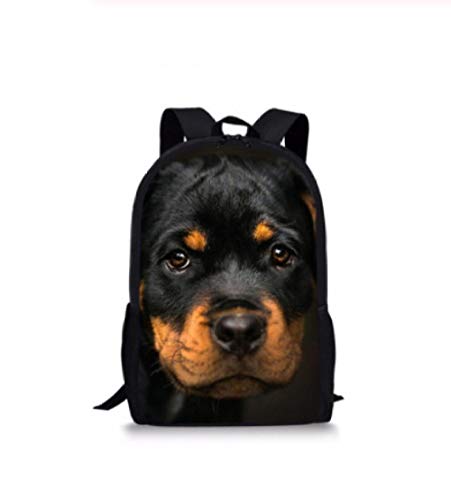 Rottweiler Puppies Cute Dog Print Teen Boy Mochila Escuela Mochila Escolar 3D A