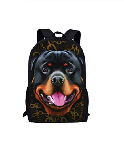 Rottweiler Puppies Cute Dog Print Teen Boy Mochila Escuela Mochila Escolar 3D A