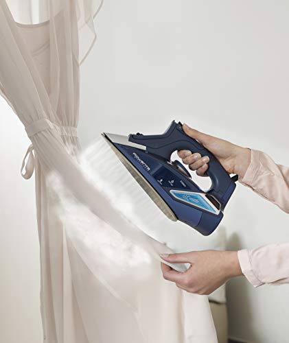 Rowenta Steamforce DW9240 - Plancha ropa vapor 3.100 W, golpe de vapor 230 gr/min y vapor continuo de 65 gr/min, ajuste automático temperatura, antical integrado, autoapagado y autolimpieza, Azul