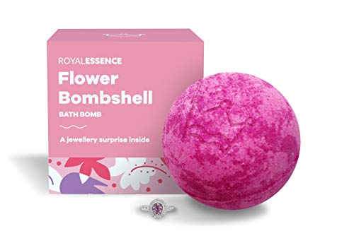 Royal Essence Flower Bombshell Bomba de baño (joya sorpresa de plata de ley 925 valorada en £ 50 a £ 3000) Tamaño del anillo 9
