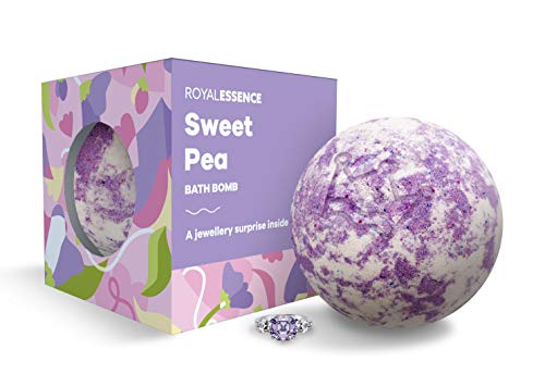 Royal Essence Sweet Pea Bomba de baño (joya sorpresa de plata de ley 925 valorada en £ 50 a £ 3000) Pendientes