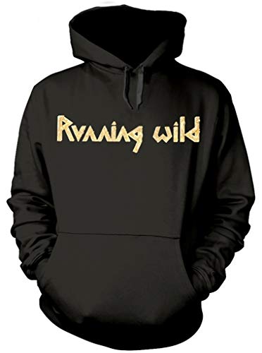 Running Wild 'Under Jolly Roger Album' (Black) Pull Over Hoodie (Medium)