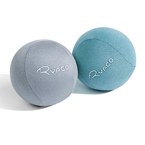 Ryaco Juego de 2 Bolas antiestrés de Gel para Ejercicios de Manos, Juego de 2 Bolas de Gel Blando y Duro para Adultos y niños: Alivio de la ansiedad (Verde y Gris)