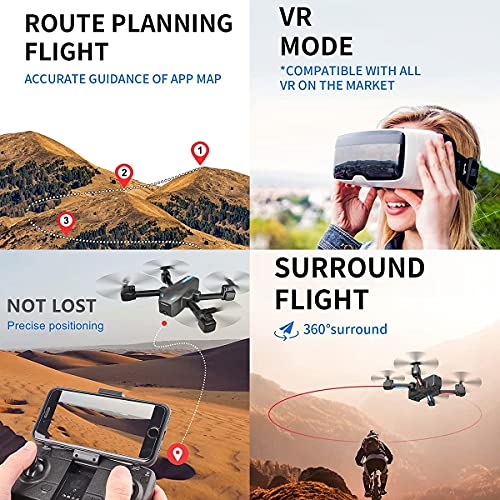 S176 GPS Drone with 4K HD Camera FPV Quadcopter Drones for Adults with Auto Return Home Follow Me Long Flight Time Headless Mode GPS RC Quadcopter for Beginners (2 Batteries)