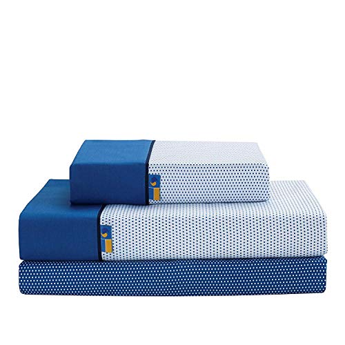 SABANALIA - Juego de sábanas Estampadas Mota (Disponible en Varios tamaños y Colores), Cama 180, Azul