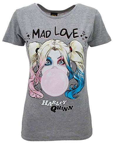 Sabor SRL - Camiseta oficial de Harley Quinn para mujer, color gris gris L